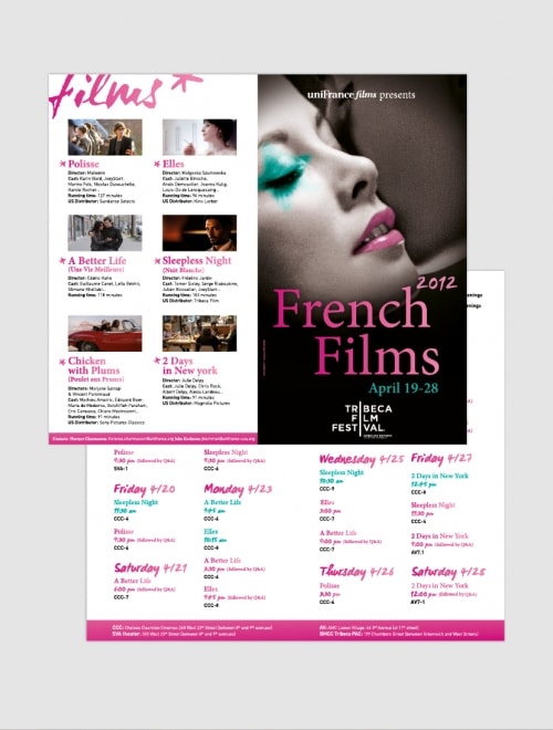 UNIFRANCE FILMS - Festivals annuels 2011 / 2012 : Sotchi, Venise, Toronto, New York, Locarno, Barcelone