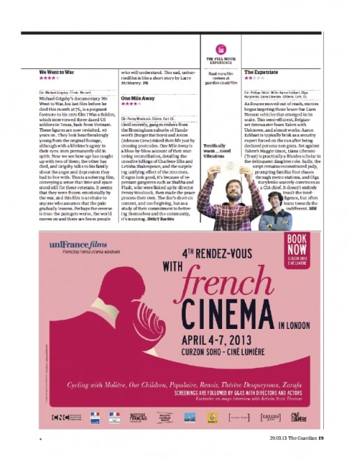 UNIFRANCE FILMS - Festival 'Rendez-vous with french cinema' Londres 2013 : 1