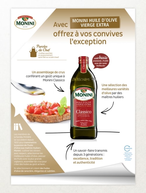LESIEUR PROFESSIONNEL - Monini annonce, fiche argumentaire, bannière : 1