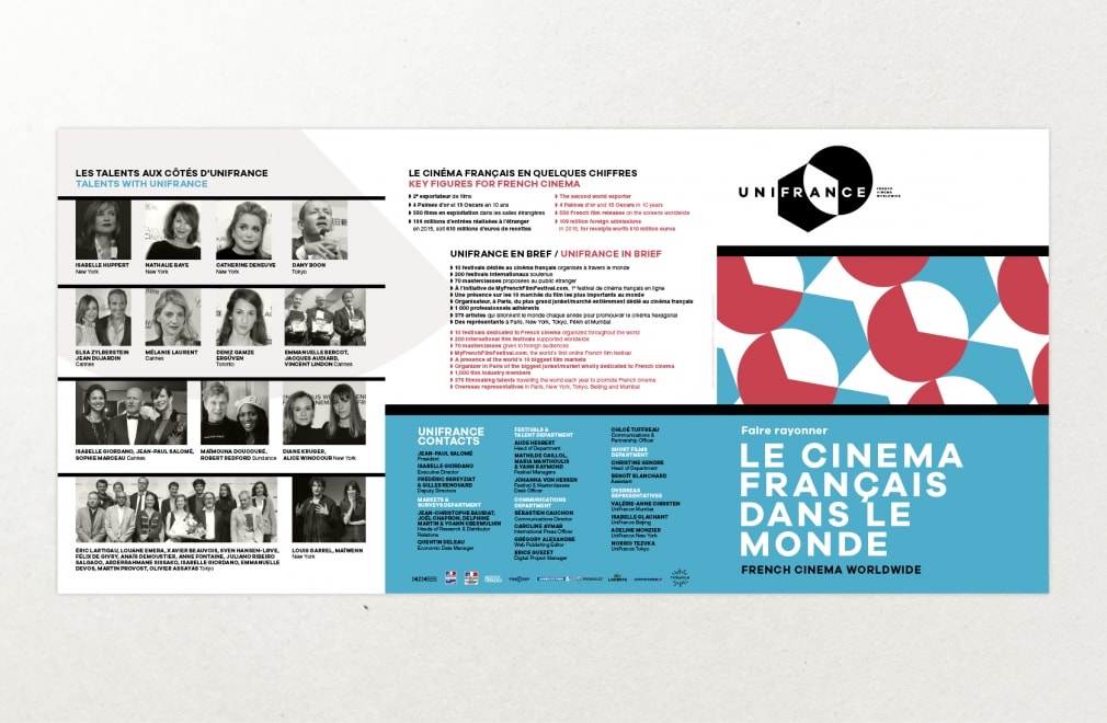 UNIFRANCE FILMS - Plaquette présentation 2016, 3 volets : 1