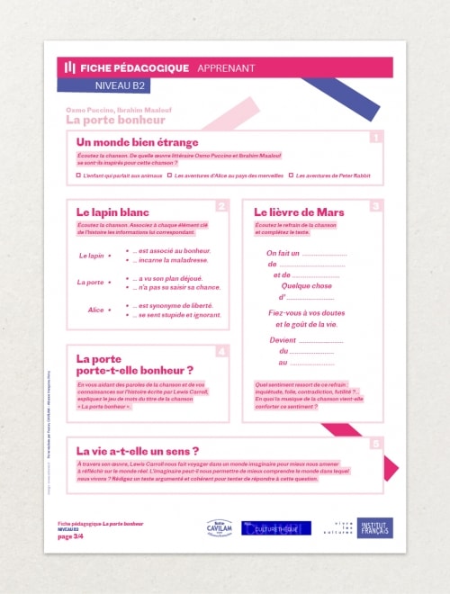 INSTITUT FRANCAIS - 12 Fiches pédagogiques 'Musique' : 3