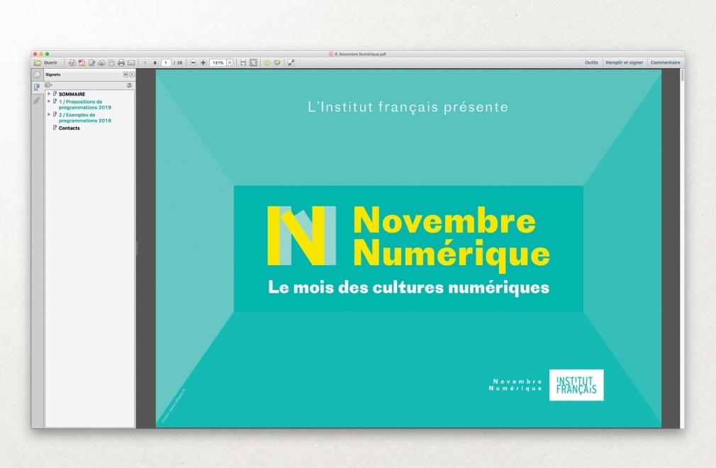 INSTITUT FRANCAIS - Catalogue NOVEMBRE NUMÉRIQUE : 1