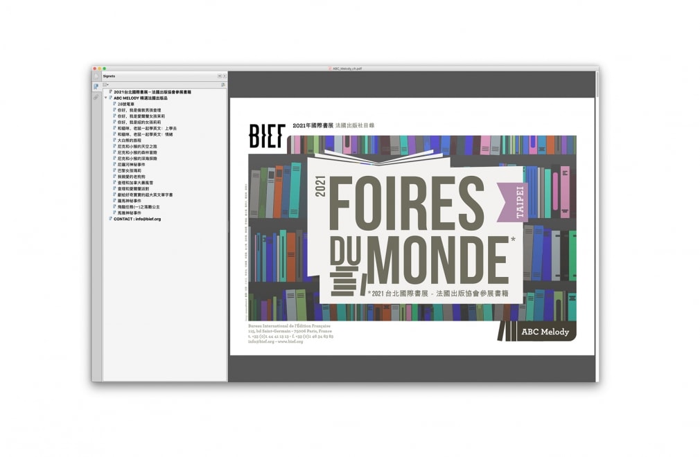 BIEF - FOIRES DU MONDE 2021 Beijing / Guadalajara / Moscow / New Delhi / Prague / Seoul / Taipei / Warsaw   : 9